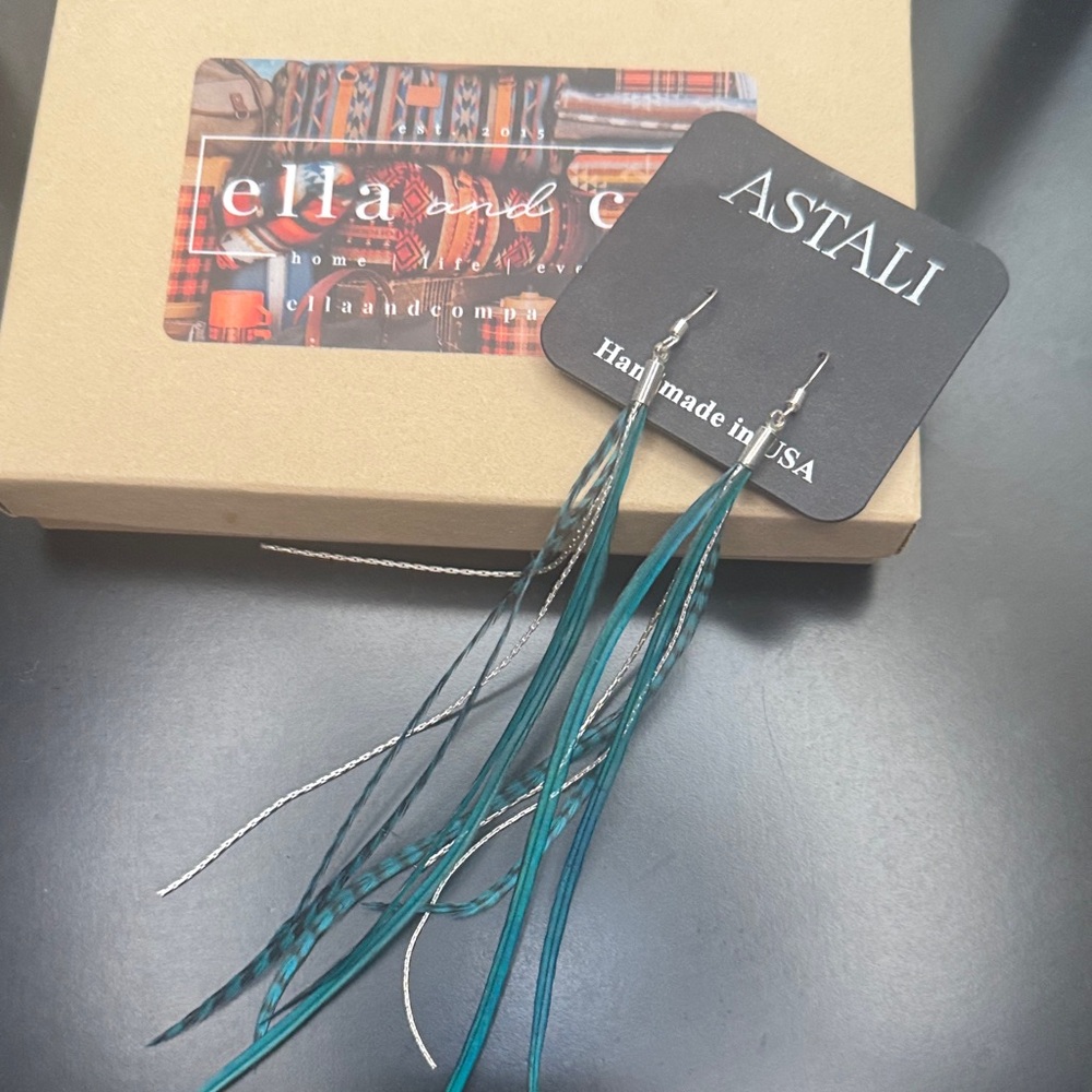 Astali Teal and Silver Earrings